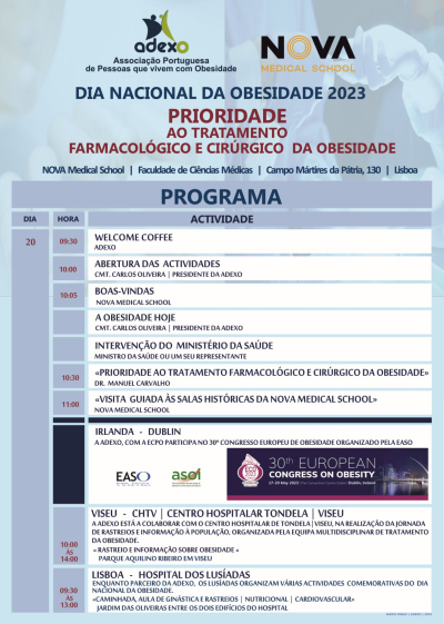 Programa do Dia Nacional da Obesidade 2023
