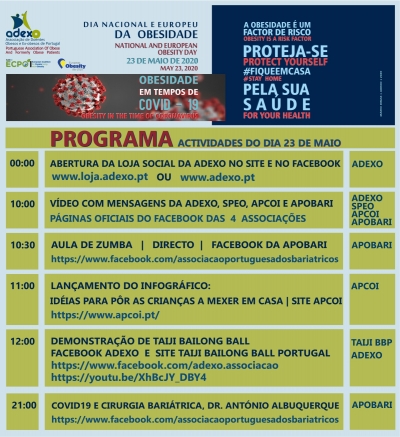 Programa do Dia Nacional e Europeu da Obesidade 23 de Maio 2020
